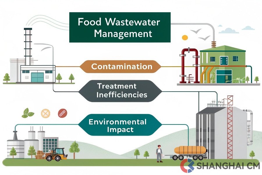 (Food wastewater challenges diagram)Food processing wastewater characteristics chart