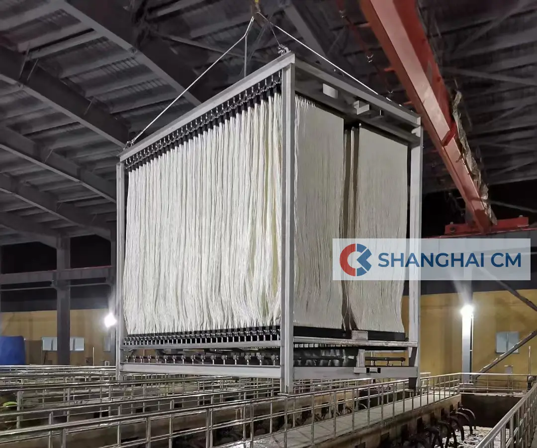 Industrial chemical plant wastewater treatment MBR system with reinforced PVDF hollow fiber membranes