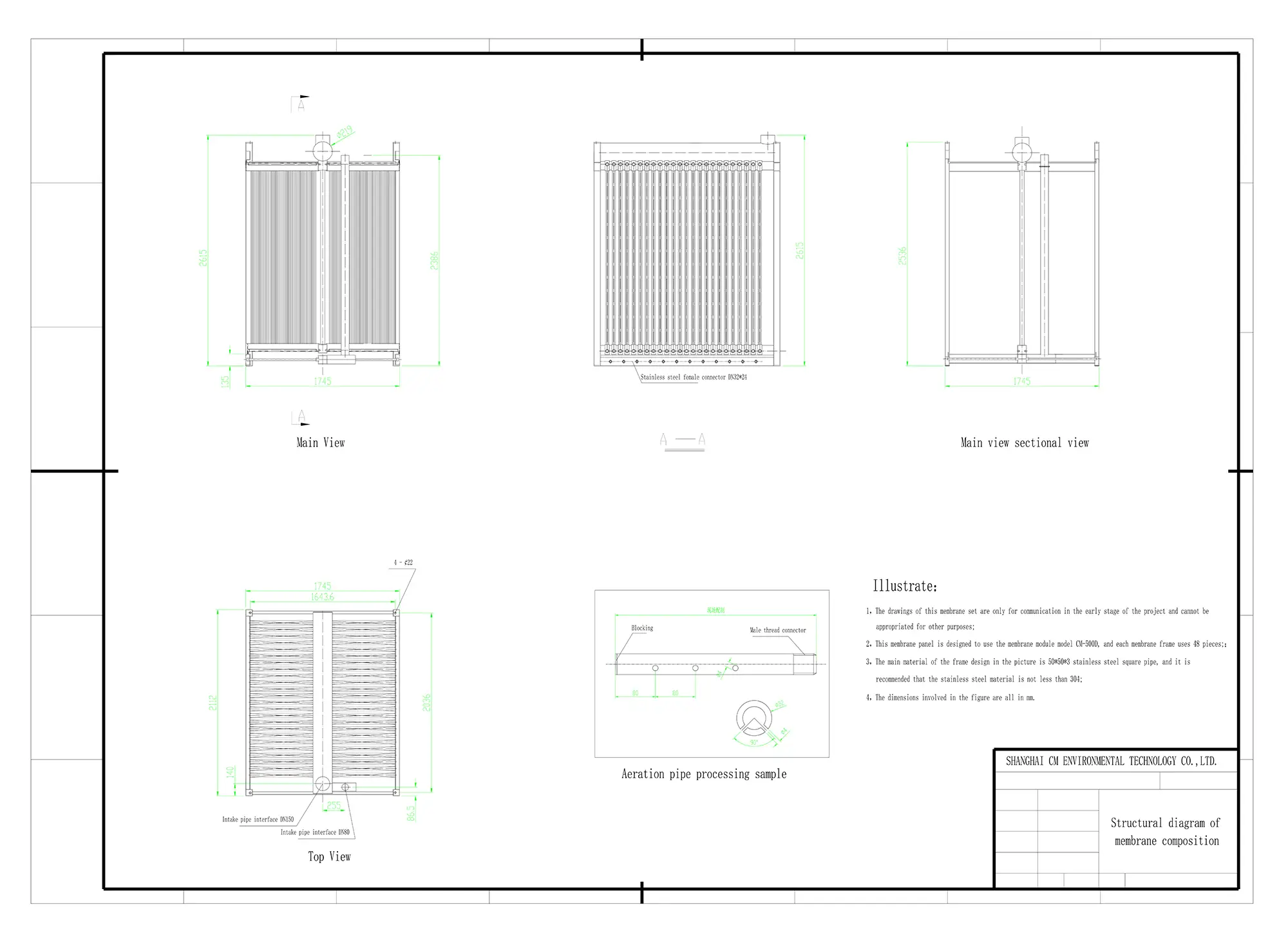 ZeeWeed 500D MBR membrane module with hollow fiber configuration
