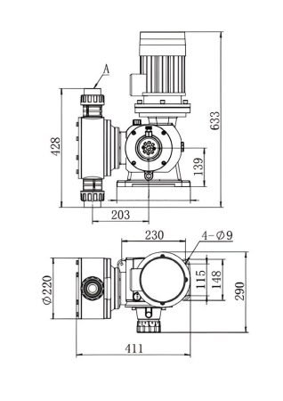 JZM-series-mechanical-diaphragm-pump-size